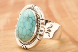 Genuine Number 8 Mine Turquoise Sterling Silver Ring